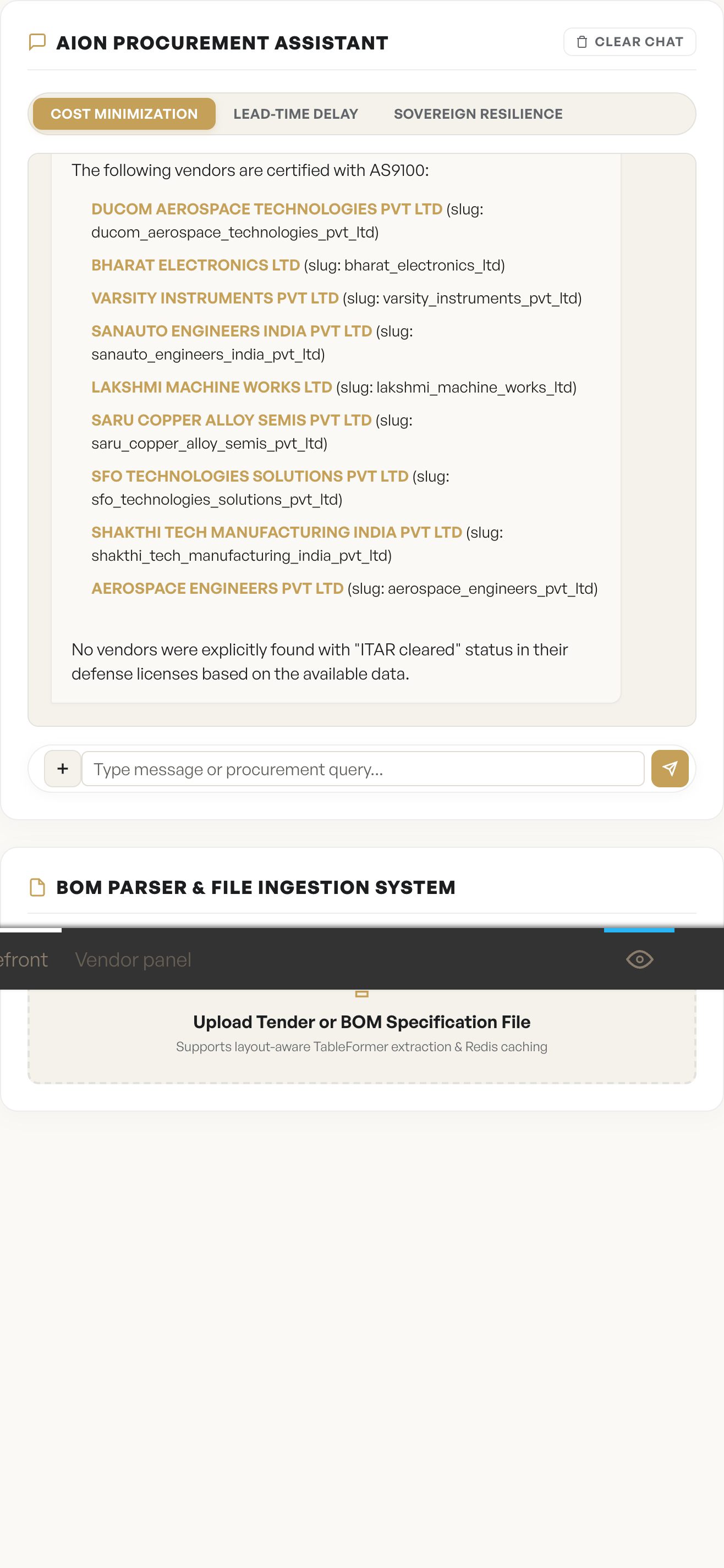 Conversational AI Sourcing Search